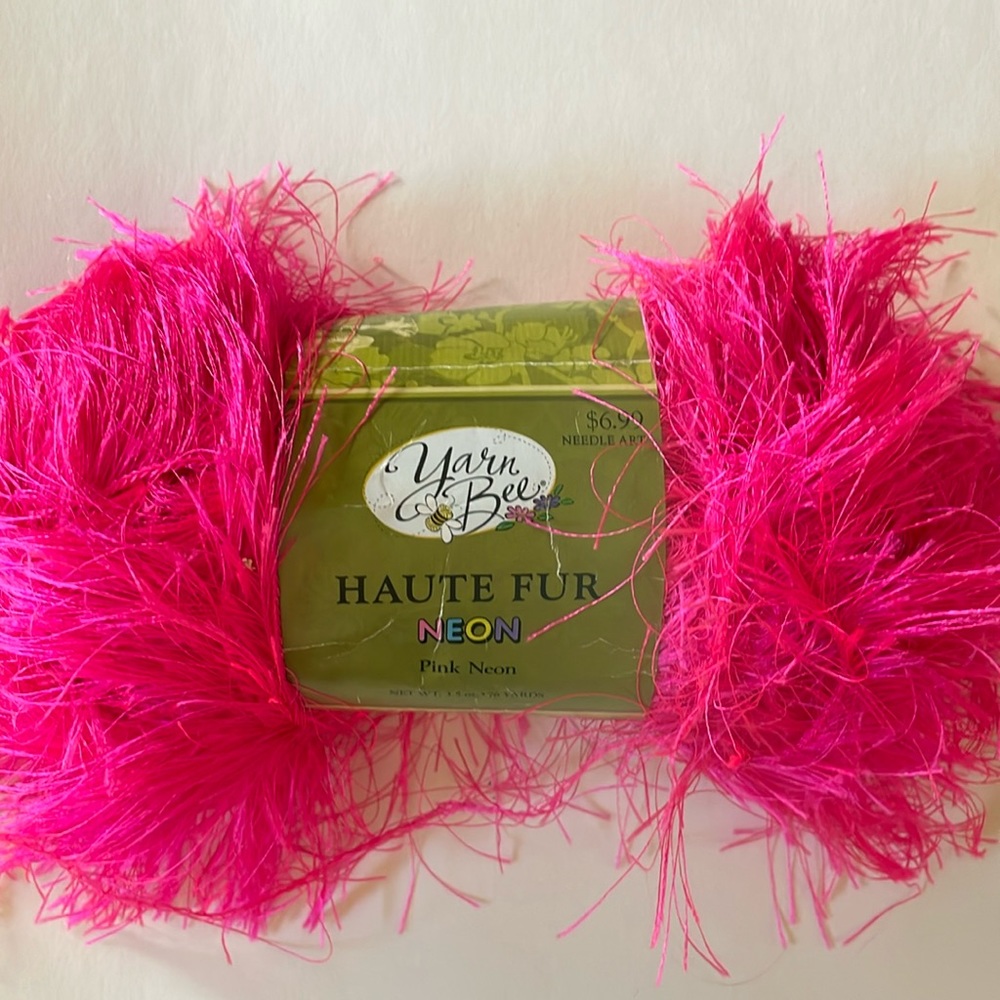 Yarn Bee Neon Pink Haute Fur Yarn